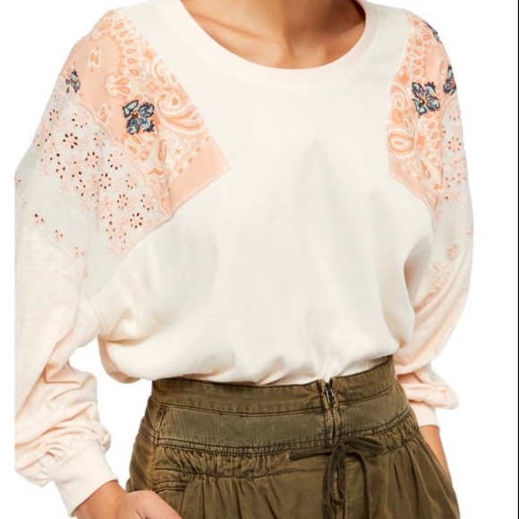 Free People Tops - Free People Feelin’ It Patch Shirt